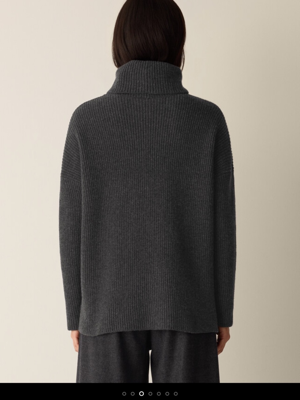 Eileen Fisher Recycled Wool/Cashmere Turtleneck Sweater Boxy Fit RT $378 - Picture 2 of 8
